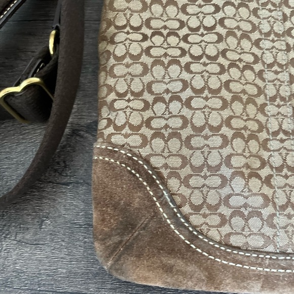 Coach Monogram Messenger suede/canvas Bag 1584 - Picture 2 of 16